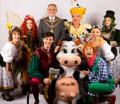 The Mayor of Sutton Coldfield Cllr Tony Briggs joins Panto photo shoot at SCTH